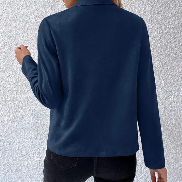 Luxe Vegan Suede Open Front Jacket - Picture 5 of 11